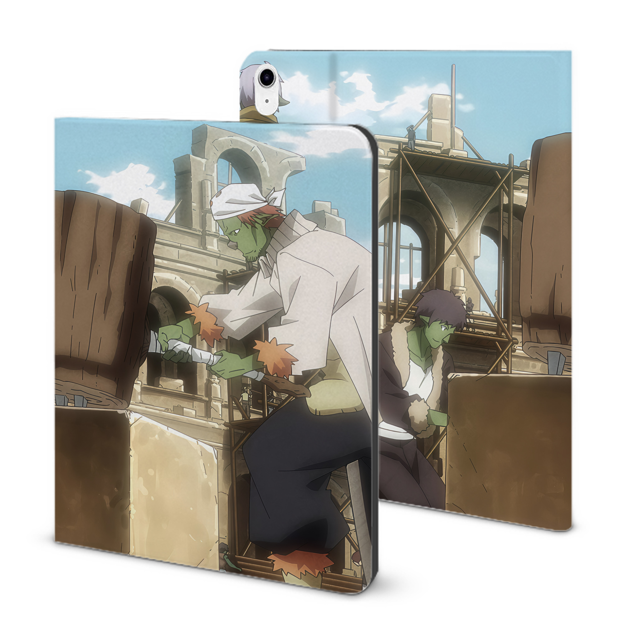 （画像用） 転スラ Regarding Reincarnated to Slime IPad ケース ブック型 PUレザー TPU 耐衝撃 軽量 薄型 ペン収納なし 全面保護 IPad 各モデル対応